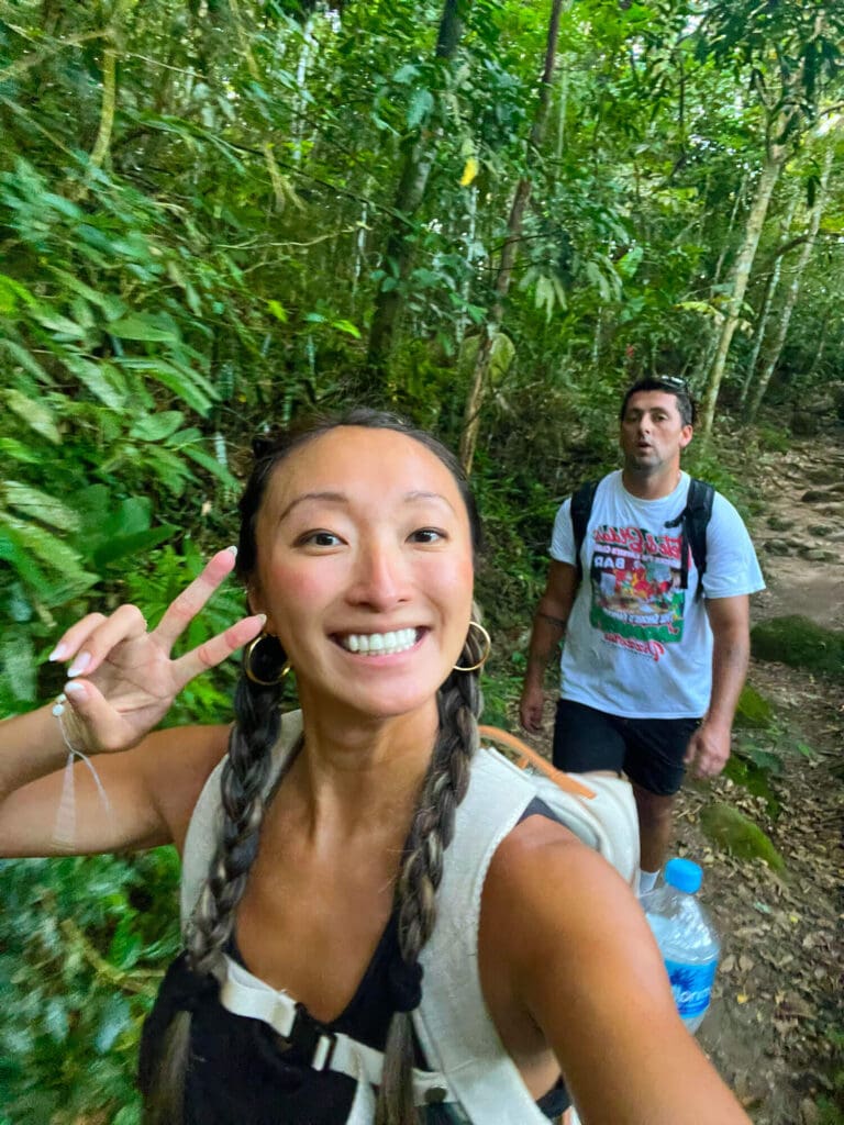 Husband and wife hiking Pedra do Telegrafo